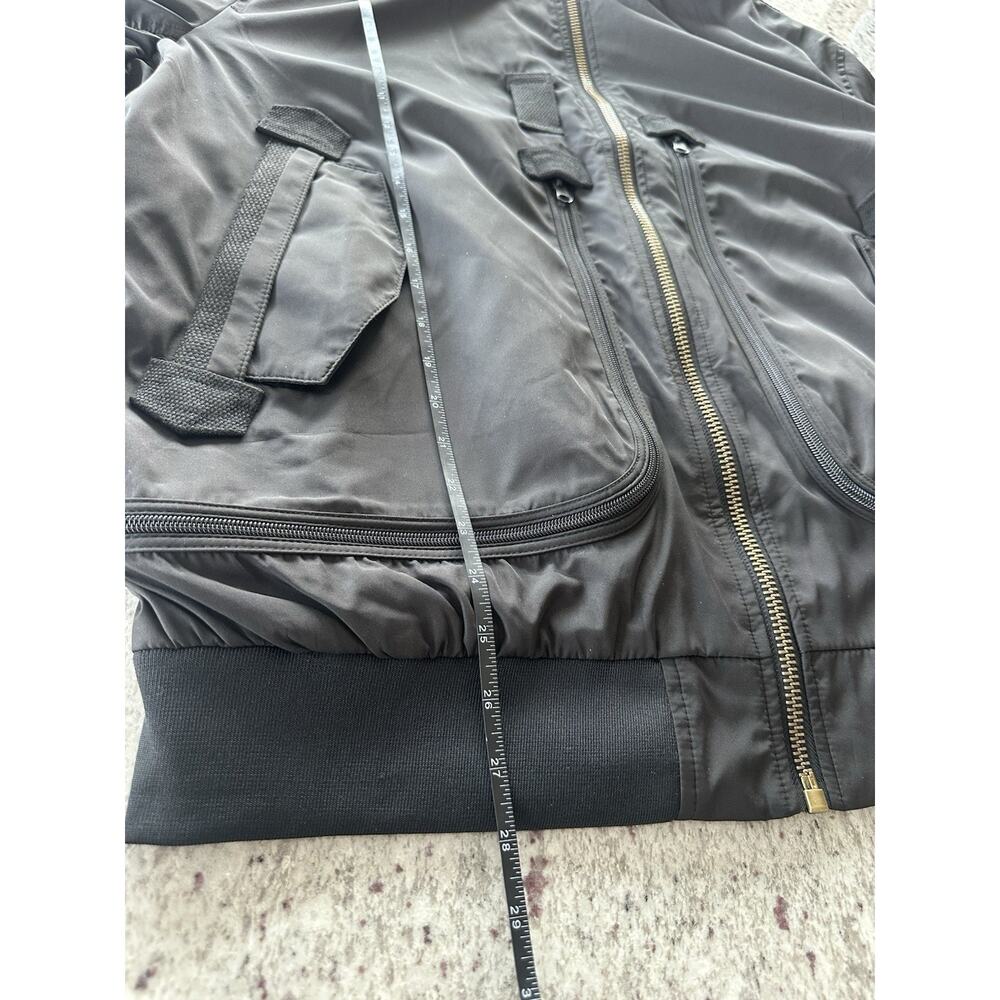 BAERSkin Men's Black Bomber Jacket Full Zip Stand-Up Collar Short XL - Picture 6 of 8